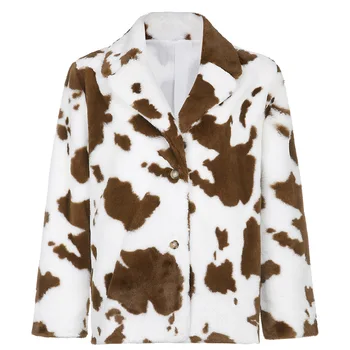 2020 M. Žiemos Naujas Mados Moterų Karvė Modelis Triušio Kailio Kostiumas Apykaklės Vilnonių Šilta Striukė Žiemos Paltai