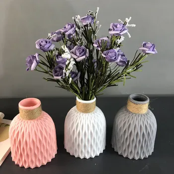 Šiaurės Plastikinės Vazos, Namų Dekoro Naujas Juosmens Vaza Amatų Šiuolaikinės Cachepot Gėlių Anti-keramikos Vazonas Dekoratyvinės Vazos