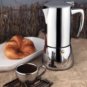 Paspauskite Kavos Virimo Aparatas Espresso Stovetop Nerūdijančio Plieno Patvarus Moka Cafeteira Expresso Sietelis Puodą Praktinių Moka Kavinukas