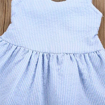 CHAMSGEND Kūdikių mergaitės Bamblys Vaikai Mergina Vasaros Drabužių Dryžuotas Nėrinių Šalis Inscenizacija Princesė Suknelės vestidos roupas Dec 27