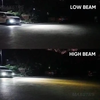 2x Universaliųjų Automobilių Priekiniai DRL LED Lemputės Šviesos Didelis/mažas Šviesos, Šviesos važiavimui Dieną Priešrūkinis Žibintas Projektorius Už Džipas 