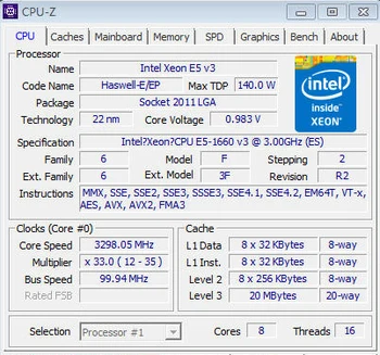E5-1660V3 Originalus Intel Xeon 