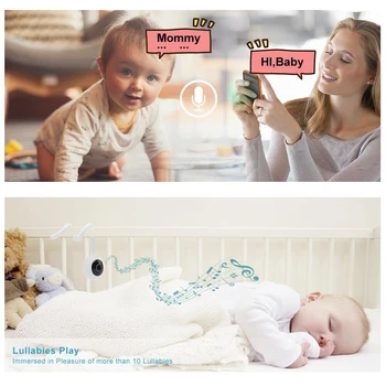 Wdskivi Ekranas Temperatūros Ir Drėgmės HD Mini IP vaizdo Kamera Wireless Wifi Kamera, Apsaugos Stebėjimo VAIZDO Kameros Kūdikio stebėjimo