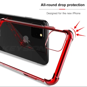 KEYSION Danga Air-bag atsparus smūgiams Atveju iPhone, 11 Pro 11 Pro Max antidetonaciniai minkšto silikono Galinį Telefono Dangtelį iPhone Pro 11