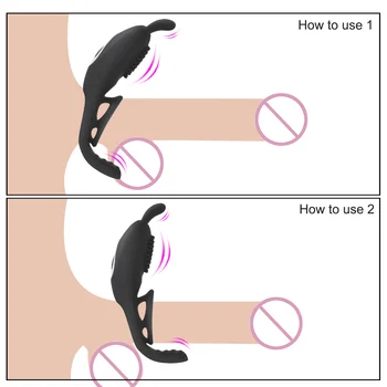 OLO 2 in 1 Vibruojančio Žiedo G-Spot Klitorio Stimuliacija 9 Dažnio Nuotolinio Valdymo Vyrų Atidėti Ejakuliacija, Sekso žaisliukai Vyrams, Poroms