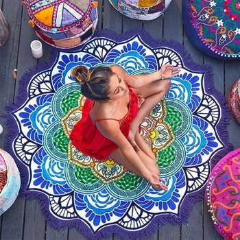 Moterų Prašmatnus Kutas Indijos Mandala Gobelenas Lotus Spausdinti Bohemijos BohoBeach Rankšluostį Jogos Kilimėlis Nepraleidžia Turas Bikini Padengti-Iki Antklodė