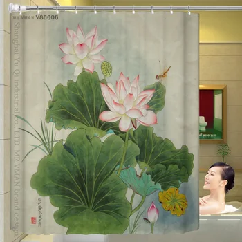 1.8*1,8 m Kinų Stiliaus Simbolių Storio Vandeniui Polyster Vonios kambarys Dušo Užuolaidos Vonios Curtainn Apdailos Vonios kambarys