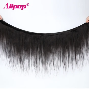 Malaizijos Plaukų Ryšulius Su Uždarymo Remy Plaukai Tiesus Uždarymo Ir Ryšuliai 10-28 Colių Paketas Su Uždarymo Alipop
