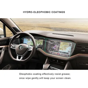 RUIYA 2Packs PET ekrano apsauginė plėvelė Touareg 2019 automobilių touch centras ekranu,nematomas skaidri apsauga