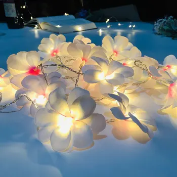 Atostogų 20LED Dirbtinių Gėlių Vynuogių LED Pasakų Styginių Šviesos energija Varomas Kabinti Girliandą Dekoratyvinės Lempos Sode LED Juostelėmis 4