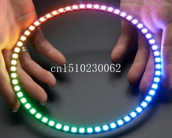 Žiedas Sieninis Laikrodis 60 bitų Super Šviesus WS2812 5050 RGB LED Lemputė Skydelyje