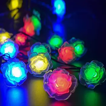 Saulės LED String Žibintai Rose Energijos Taupymo 20Leds 5M Lauko Kalėdų, Naujųjų Metų Festivalis Šalis Sodo Puošmena Lempos