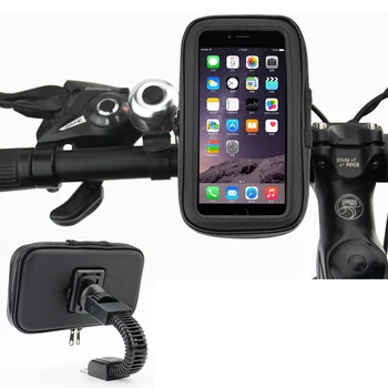 360 Sukasi Dviračių Motociklų telefono Laikiklis Vandeniui Atveju Maišelį Vairo Kalno Telefono Laikiklis, for smartphones, GPS 5.5-6.3 colių