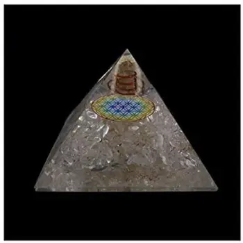 Piramidės Orgonita kvarco Atveju, Balta 7x7cm Feng Shui paverčia teigiamą neigiamą energiją kristalų terapija