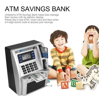 ATM taupomasis Bankas Žaislai Vaikams Kalbėti ATM taupomasis Bankas Įterpti Sąskaitas Savo Asmeninių Pinigų Taškas Su Kalendoriniais Žadintuvas DropShipping