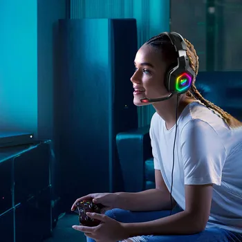 Naujas Atvykimo ONIKUMA K10 Už Fortnite Žaidimas, Žaisti per Ausines, RGB Šviesos, Muzikos Ausines, skirtas Xbox Kompiuterį, e-sportas