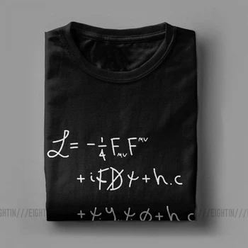Vyrų Marškinėliai Visatos Lagrangian Marškinėliai Medvilniniai Marškinėliai trumpomis Rankovėmis Mokslo Įdomus Fizikos Matematikos Lygtis, Vėpla Viršūnes 5XL