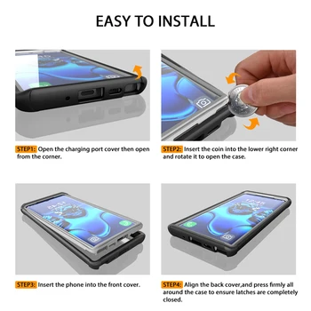Dėl Samsung Note 10 Atveju Aišku, viso Kūno Sunkiųjų Apsaugos su Built-in Screen Protector, atsparus smūgiams Patikima Padengti Skirta