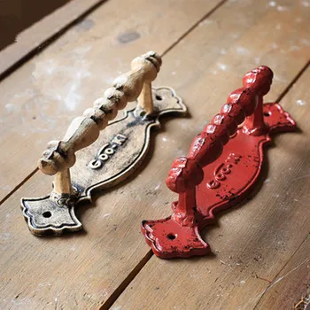 Europos Senovinių retro medinių durų rankena rankų svirnas stumdomomis durimis stumdomos durys, durų rankenos ir Rankenos raudonasis geležies antikvariniai