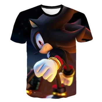 Berniukai Animacinių filmų Sonic the Hedgehog marškinėliai Vaikams Juoda Marškinėlius Juokingi Marškinėliai Mergaitėms Vaiko Marškinėliai Vaikams Drabužių 2021 Tee Viršūnės