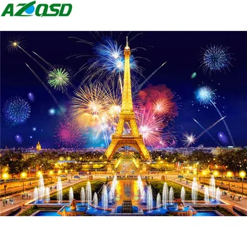 AZQSD Diamond Tapybos Vaizdingas Paryžiaus Rankų darbo Diamond Siuvinėjimo Dekoracijos Namų Puošybai Rankdarbiams Nuotrauką Strazdų Dovana