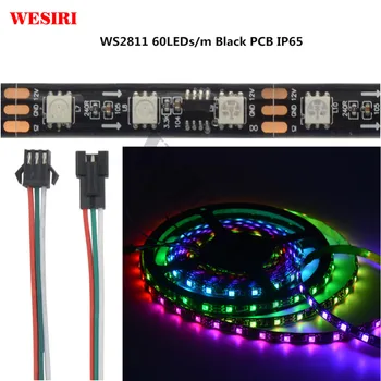 WESIRI WS2811 5050 SMD Naudojamos RGB LED Juostelės 30/48/60leds/m IP30/IP65/IP67 Išorės 1 IC Kontrolė 3 Led 5m/roll 16.5 ft DC12V