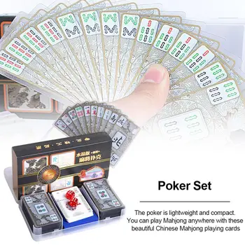 Crystal Mahjong Nustatyti Vandeniui Lengvas Pokerio Žaidimo Kortelę Kostiumas Mahjong Mėgėjams ir Pradedantiesiems