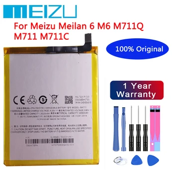 Meizu Originalus 3090mAh BA711 Baterija Meizu Meilan 6 M6 M711Q M711 M711C Mobiliojo Telefono Baterijas+Nemokamas įrankiai