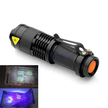 TMWT UV Žibintuvėlis Zoom Įkrovimo 365nm 395NM Mini Black Ultravioletinės Šviesos Fakelas Augintinio Šlapimo Dėmes Fluorescencijos Pinigų Detektorius