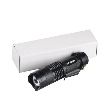 TMWT UV Žibintuvėlis Zoom Įkrovimo 365nm 395NM Mini Black Ultravioletinės Šviesos Fakelas Augintinio Šlapimo Dėmes Fluorescencijos Pinigų Detektorius