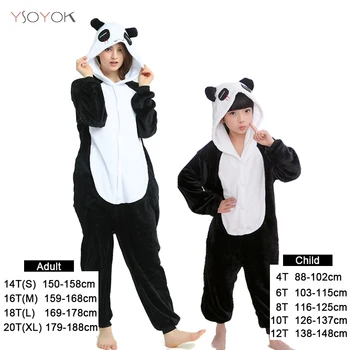 Berniukų, Mergaičių Kigurumi Pajama Komplektai Panda Vienaragis Pižama Moterims Pijimas Onesie Suaugusiųjų Gyvūnų Sleepwear Žiemos Šiltos Pižamos Vaikams