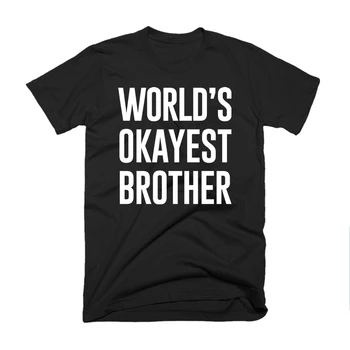 Showtly Pasaulio Okayest Brolis T Shirt Mens Didysis Brolis Dovana Vyrui Tee Viršūnes tėvo Diena Pateikti Kietas Juokinga Trumpas Rankovės