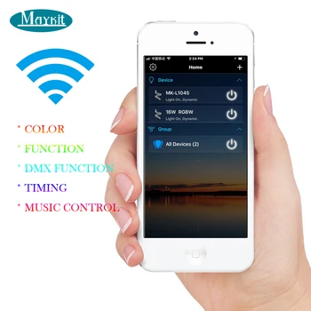 Maykit WIFI Kontrolės Telefonu 16W RGB LED Šviesos Variklį, Fiber Optic Lighting Muzikos Valdymo DMX Valdymo Funkcijas Laikas