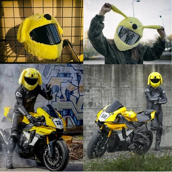 Demonas, Velnias Pliušinis Motociklo Šalmas Padengti Priedai, Pilnas Veido Šalmas Motociklų Šalmų Cafe Racer Kasko De Moto Para Moto