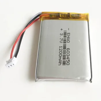 DĻSV ZH 1,5 mm 3pin jungtis, 3,7 V 1200mAh lipo polimeras ličio įkraunama baterija GPS DVD įrašymo e-knyga, vaizdo kamera 603450