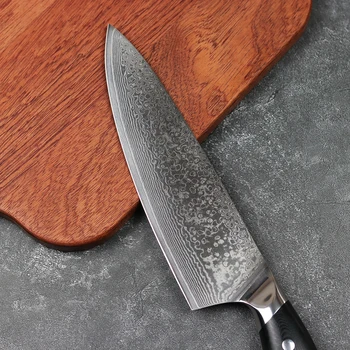 JUNSHENG 67 sluoksnio Damaskas virtuvės šefo peilis 8 colių profesinės Japonų virtuvės peilis G10 tvarkyti, pjaustyti peiliu dovana