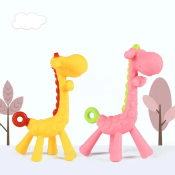 Vaikų Minkšto Silikono Žirafa Teether Laikiklį Kūdikiui Kramtyti Molinis Stick Žaislas Naujųjų Metų Dovanos Vaikams Babe Priežiūros Vaikų Žaislai#Y