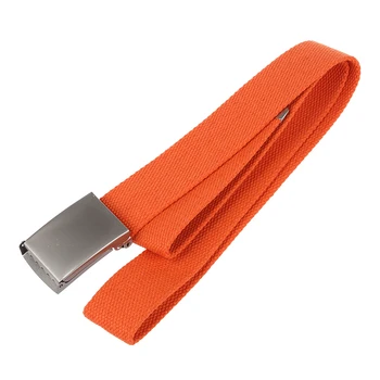 Unisex Paprasto Drobė Diržas Metalo Sagtimi Diržas (Orange)