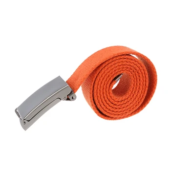 Unisex Paprasto Drobė Diržas Metalo Sagtimi Diržas (Orange)