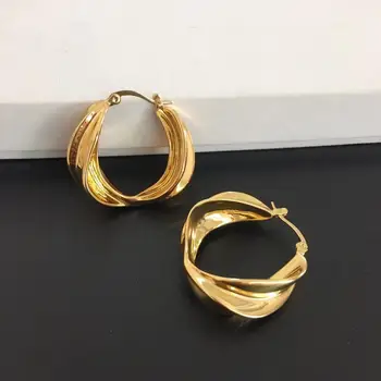 Dideli Auskarai Moterims, Bižuterijos Europos Prancūzų Stiliaus Aukso Earings Lašas Pakabukas Susukti Auskarai Aukštos Kokybės Ausies Žiedas