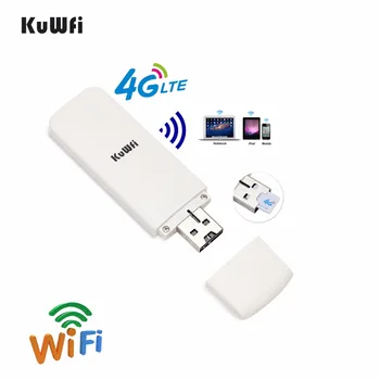 KuWFi 4G LTE Modemas 3G/4G USB Dongle Mini Pocket Mobile Wifi Hotspots Atrakinta Kelionės Automobiliu-Wifi Maršrutizatoriaus Su Sim Kortelės Lizdas