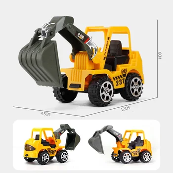 6 Stilių Mini Diecast Plastikinės Konstrukcijos Transporto Inžinerijos Automobilių, Ekskavatorių Modelis Žaislai Vaikams Berniukams Dovana