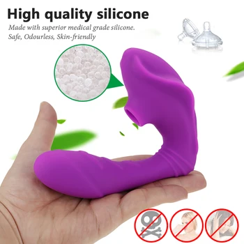 Klitorio Čiulpti Vibratorius G Spot Dildo Vibratorius su 10 Galingų Režimai Clit Sucker Oralinio Sekso Žaislai Moterims ir Poroms 2 in 1