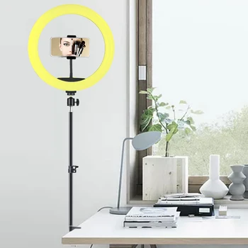 Profesionalus LED RGB Selfie Žiedas Su Šviesos Stalu Monopodzie Turėtojas Stovėti Spalvinga Fotografija Apšvietimo Ringlight 