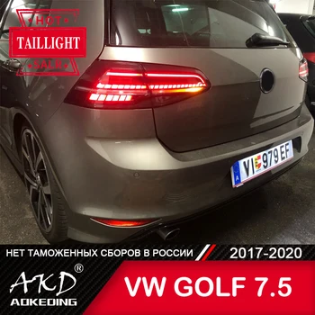 Automobilio Stilius Lempų VW Golf 7 Golfo 7.5 MK7.5 2017-2019 LED Uodegos Šviesos Žibintas DRL Dinaminio Stabdžio Signalas Auto Priedai