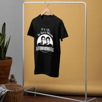 Vampyro Dienoraščiai Marškinėliai Myliu Juos Abu Salvatore Brolių T-Shirt Juokinga Trumpas Rankovėmis Tee Marškinėliai Marškinėlius