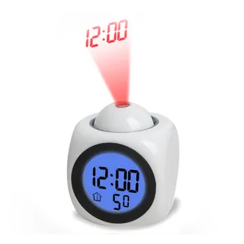 Skaitmeninis Laikrodis-Žadintuvas Funkcija Balso Skambučio LED Projekcija, Signalizacijos Temperatūros Ekranas pabusti šviesos Žiūrėti Lentelėje Namų Dekoro Klok#5%