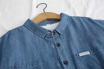Laisvalaikio Džinsinio Marškinėliai Rudenį 2019 Moterų Mėlyną Mygtuką Marškinėliai Moterims Ilgomis Rankovėmis Viršūnes Vaikinu Stilius Streetwear