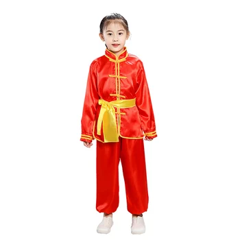 100-180cm Tradicinę Kinų naujieji Metai Kostiumai Wushu Kung Fu Vienodas Vaikų Suaugęs Žmogus Berniukai Tango Kostiumas Taekwondo Veiklos
