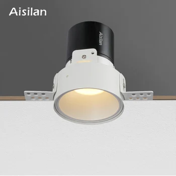 Aisilan įleidžiamas LED downlight Frameless anti-glare už kambarį koridoriaus, miegamojo išpjovą dydis 8cm vietoje šviesos lempos